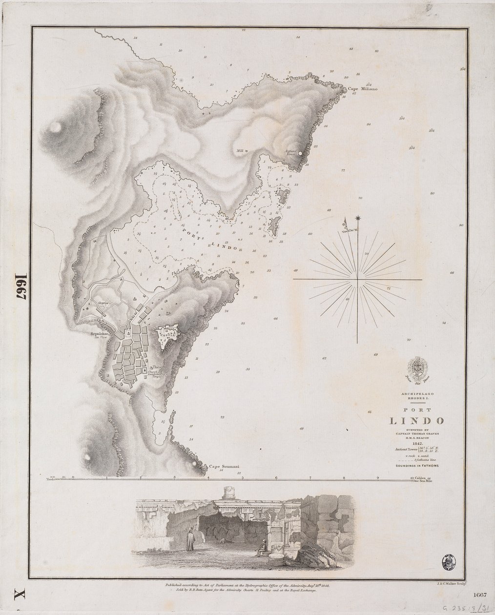 Archipelago, Rhodes I., Port Lindo Surveyed by Captain Thomas Graves, HMS 