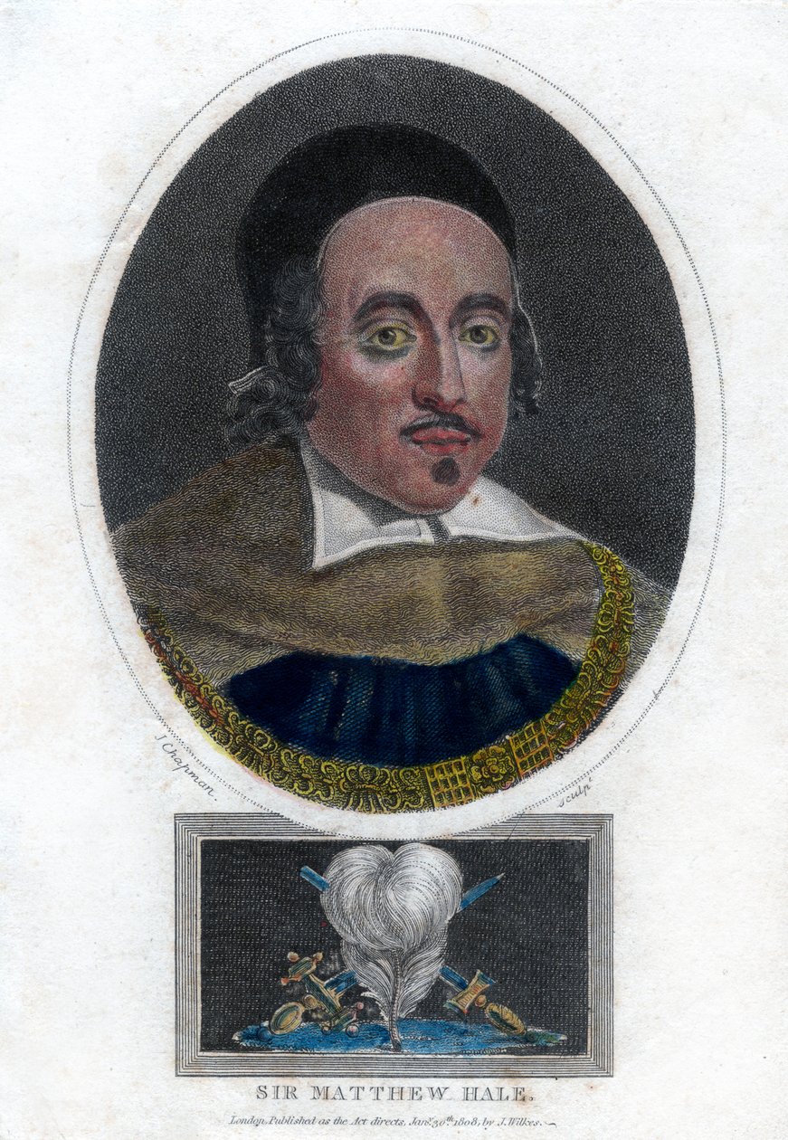 Sir Matthew Hale, 17th century Lord Chief Justice of England by J. Chapman