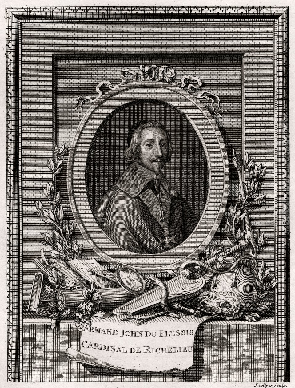Armand Jean Du Plessis, Cardinal and Duke of Richelieu by J. Collyer