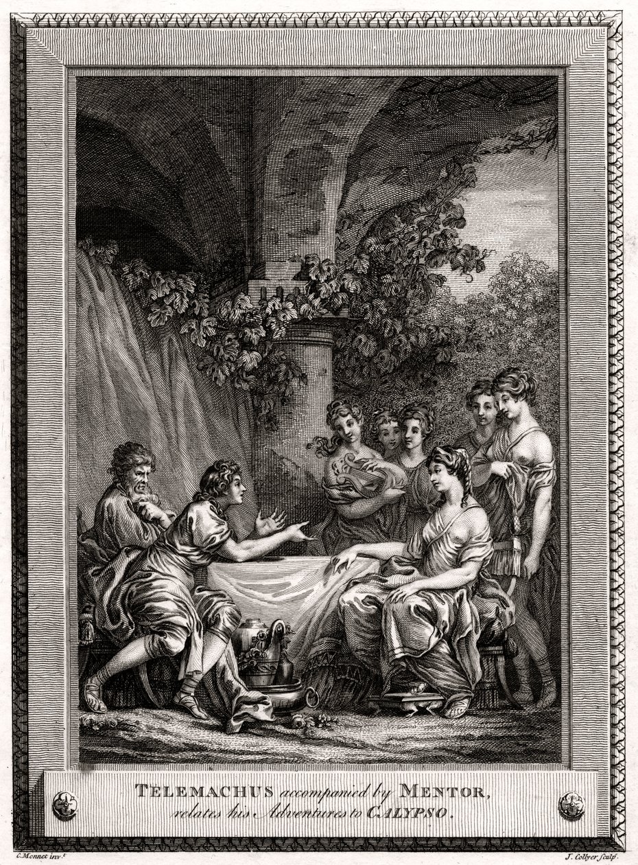 Telemachus Accompanied by Mentor, Relates His Adventures to Calypso, 1774 by J. Collyer