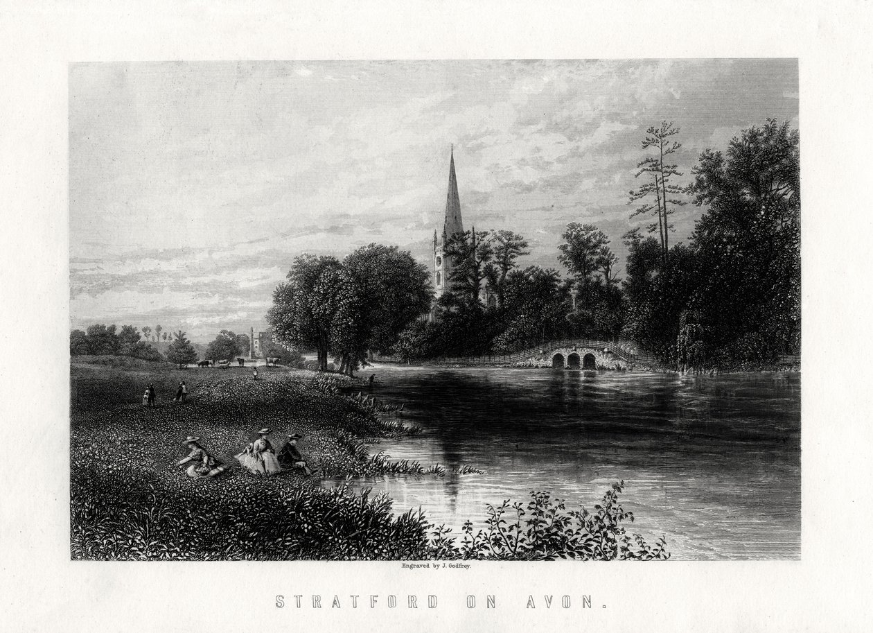 Stratford on Avon, England, 1883 by J. Godfrey