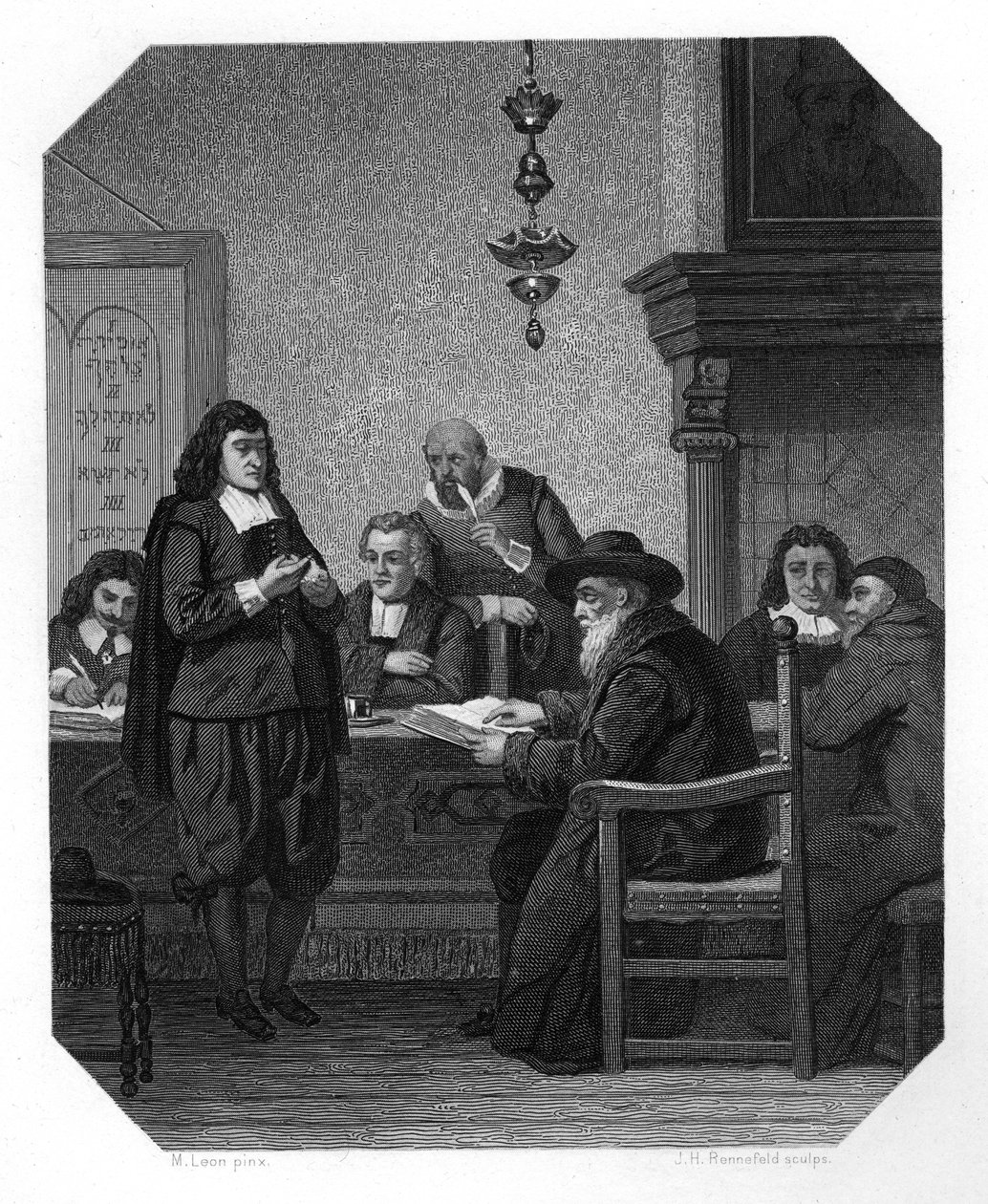 Benedict Spinoza, 17th century Dutch philosopher, c1870 by J. H. Rennefeld