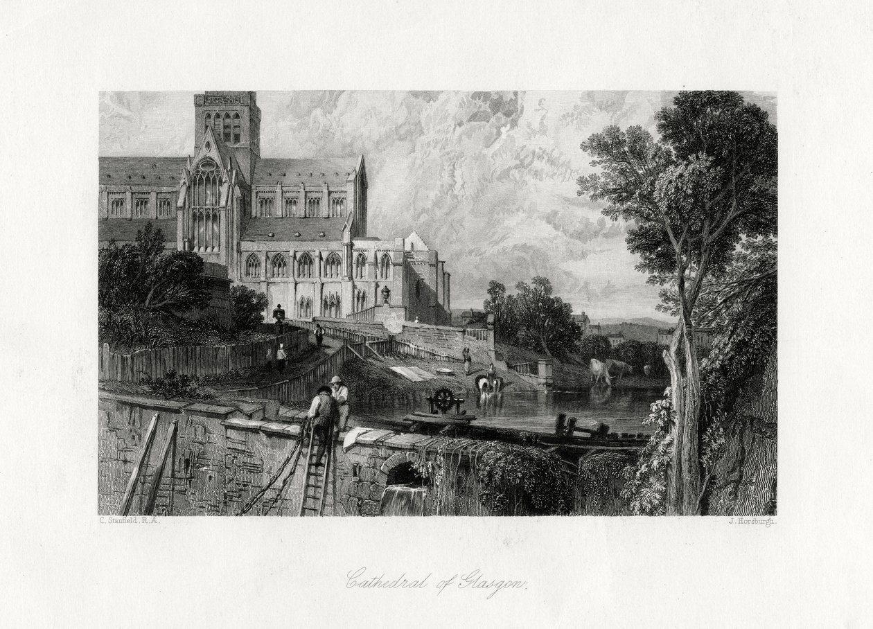Glasgow Cathedral, Scotland, 19th Century by J. Horsburgh