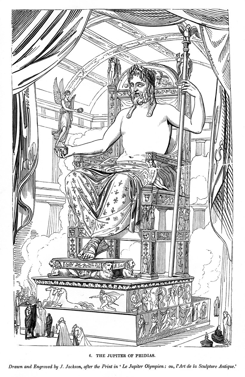 The Jupiter of Phidias, 1843 by J. Jackson