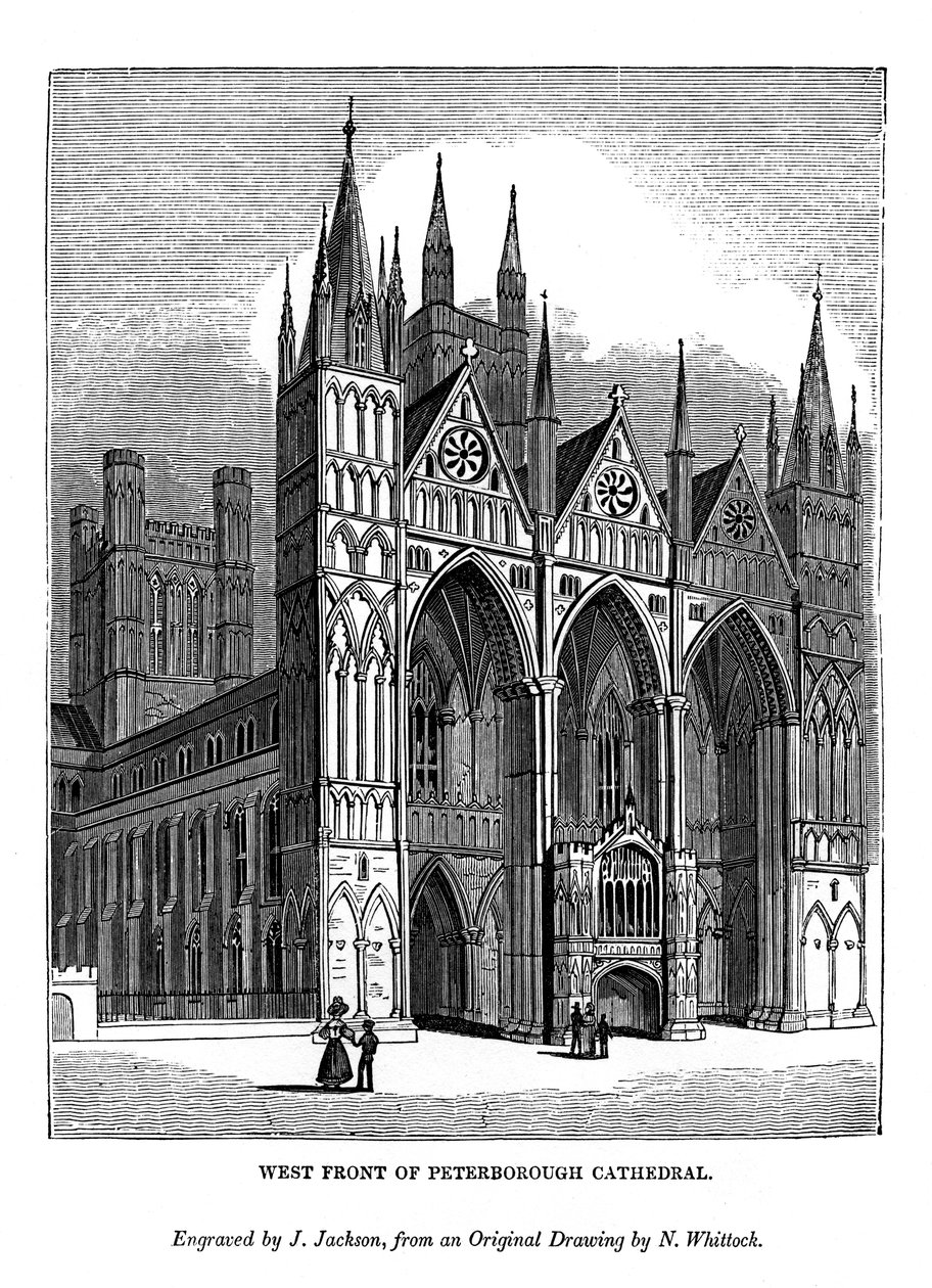 West front of Peterborough Cathedral, 1843 by J. Jackson