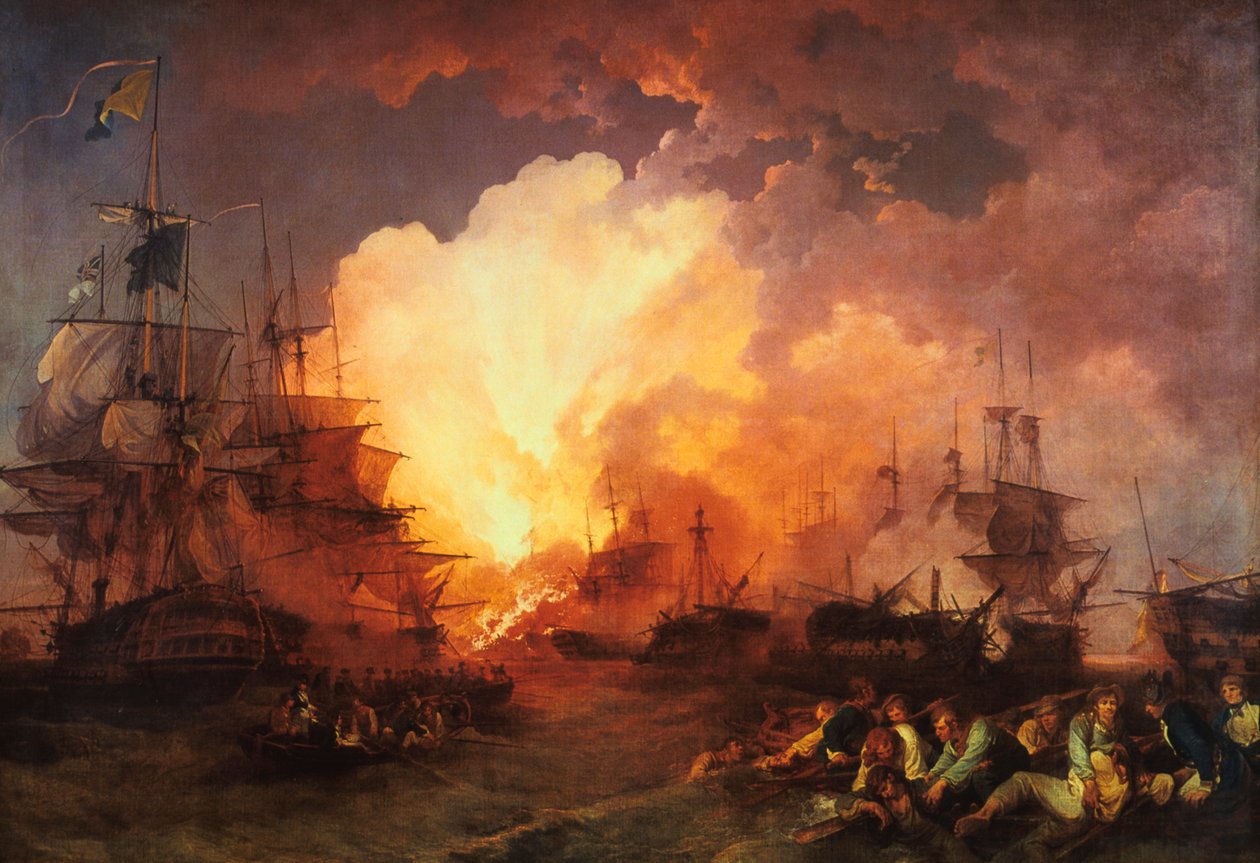 The Battle of the Nile, August 1798 by J Philippe de Loutherbough