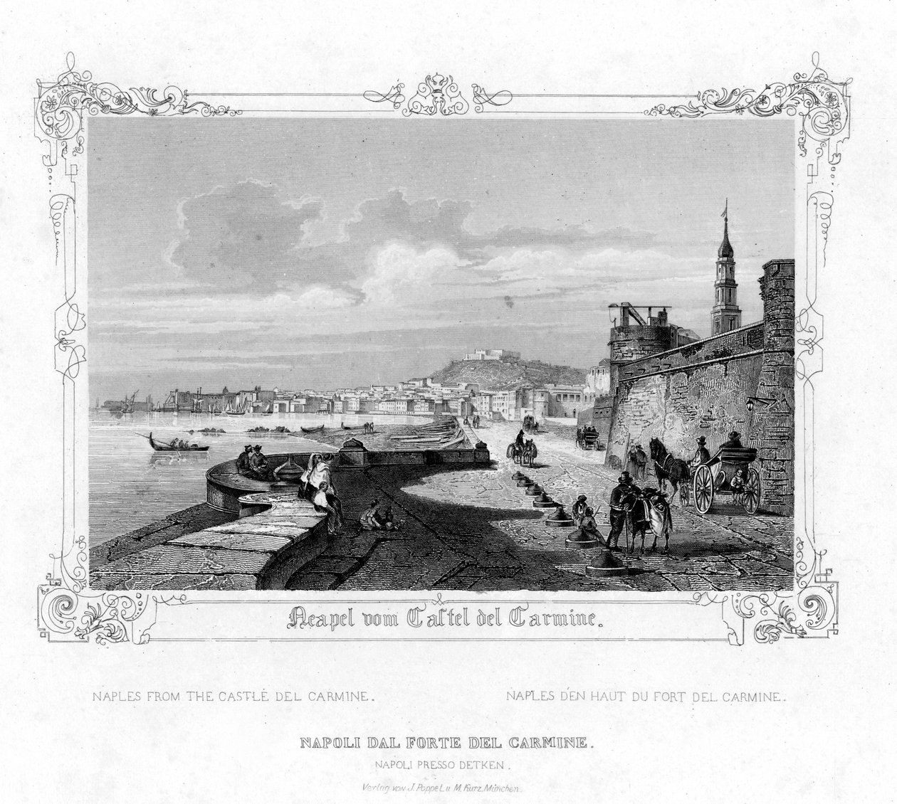 Naples from the Carmine Castle, Italy by J. Poppel