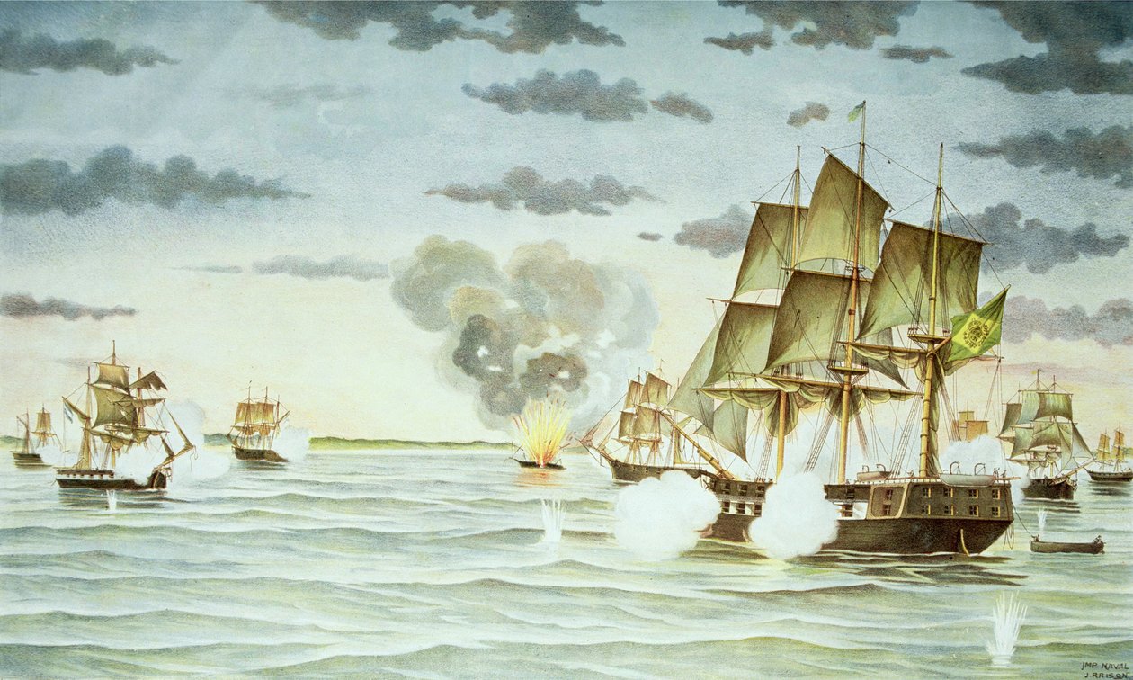 The Battle of Quilmes during the Cisplatine War between Uruguay and Brazil by J. Raison