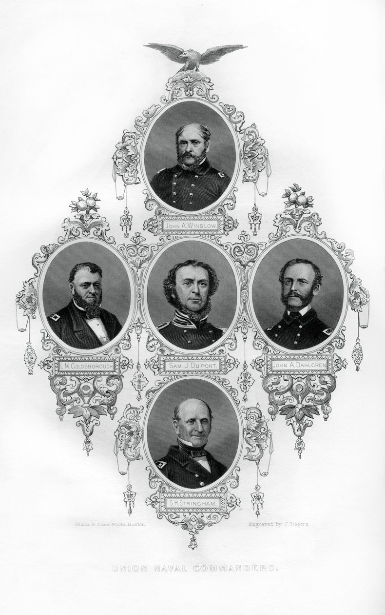 Union Civil War Admirals Winslow, Goldsborough, Du Pont, Dahlgren and Stringham by J. Rogers