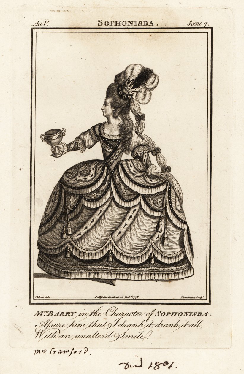 Mrs Ann Barry in the character of Sophonisba in James Thomson’s Sophonisba by J. Thornthwaite