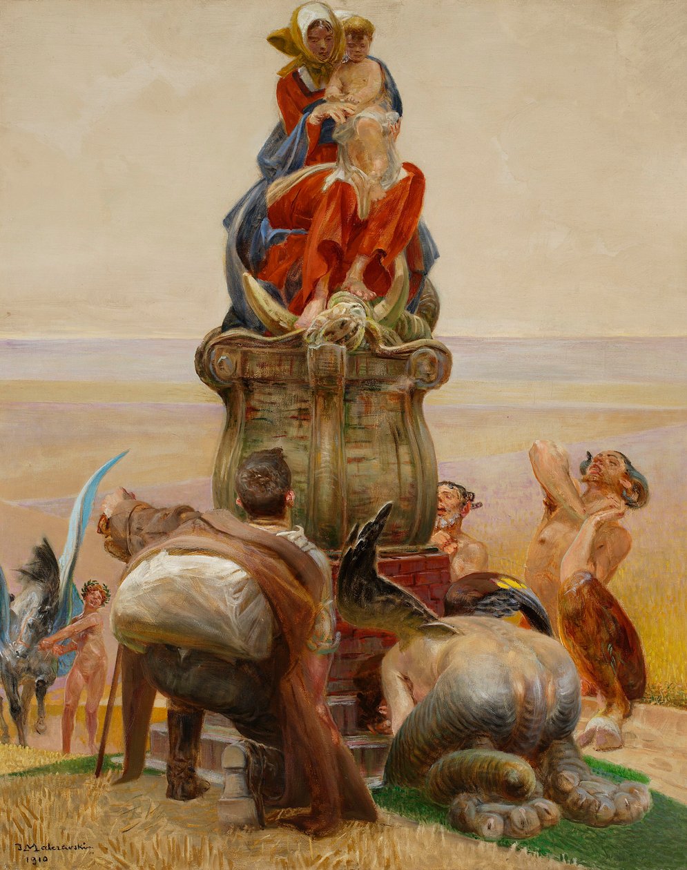 Adoration of the Madonna, Central Part of the Triptych "Go to the Streams" by Jacek Malczewski