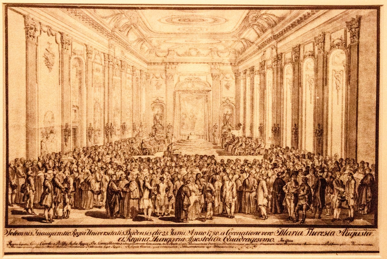 University Opening Ceremony in the State Room of Buda Palace, 25 June 1780 by Jacob Mathias Schmutzer