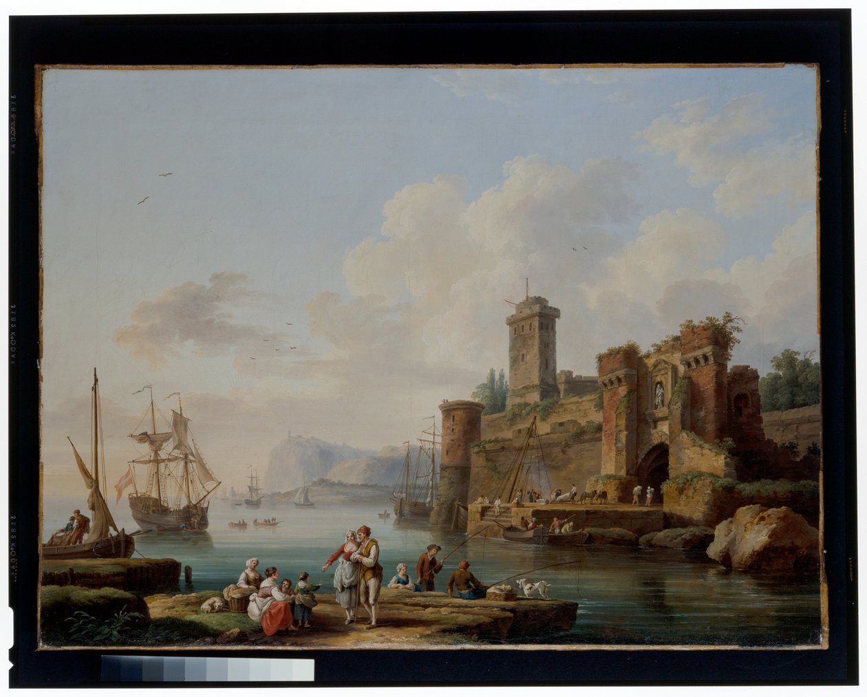 A Harbour Scene by Jacob Philippe Hackert