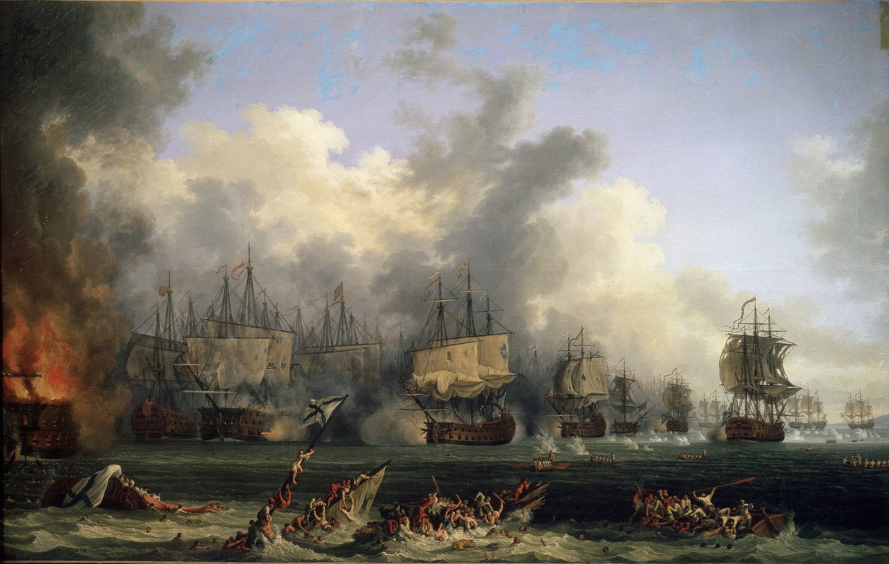 The Naval Battle of Chesma on 5 July 1770 by Jacob-Philippe Hackert