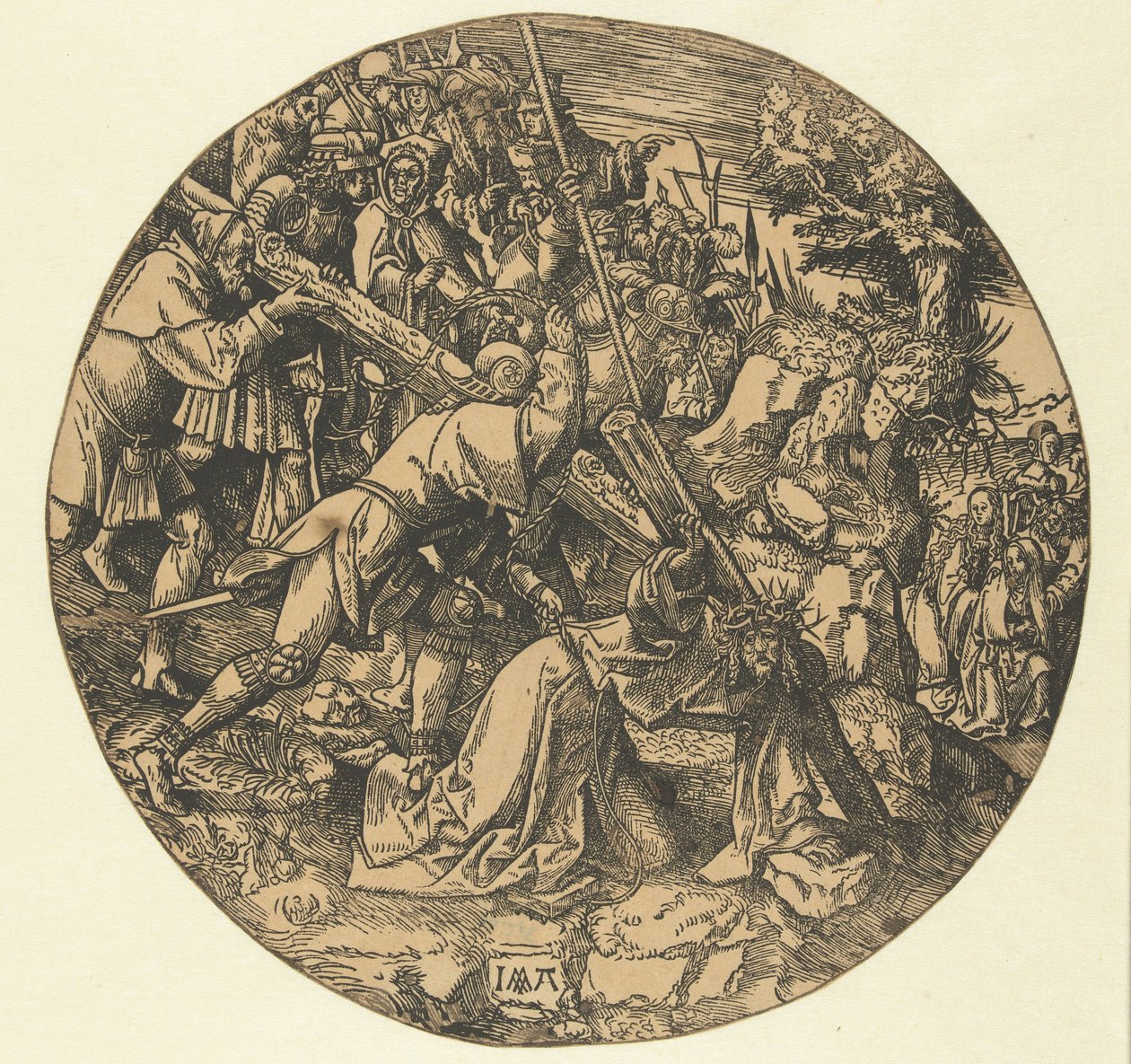 Carrying of the Cross, The Round Passion (series title) by Jacob Cornelisz van Oostsanen