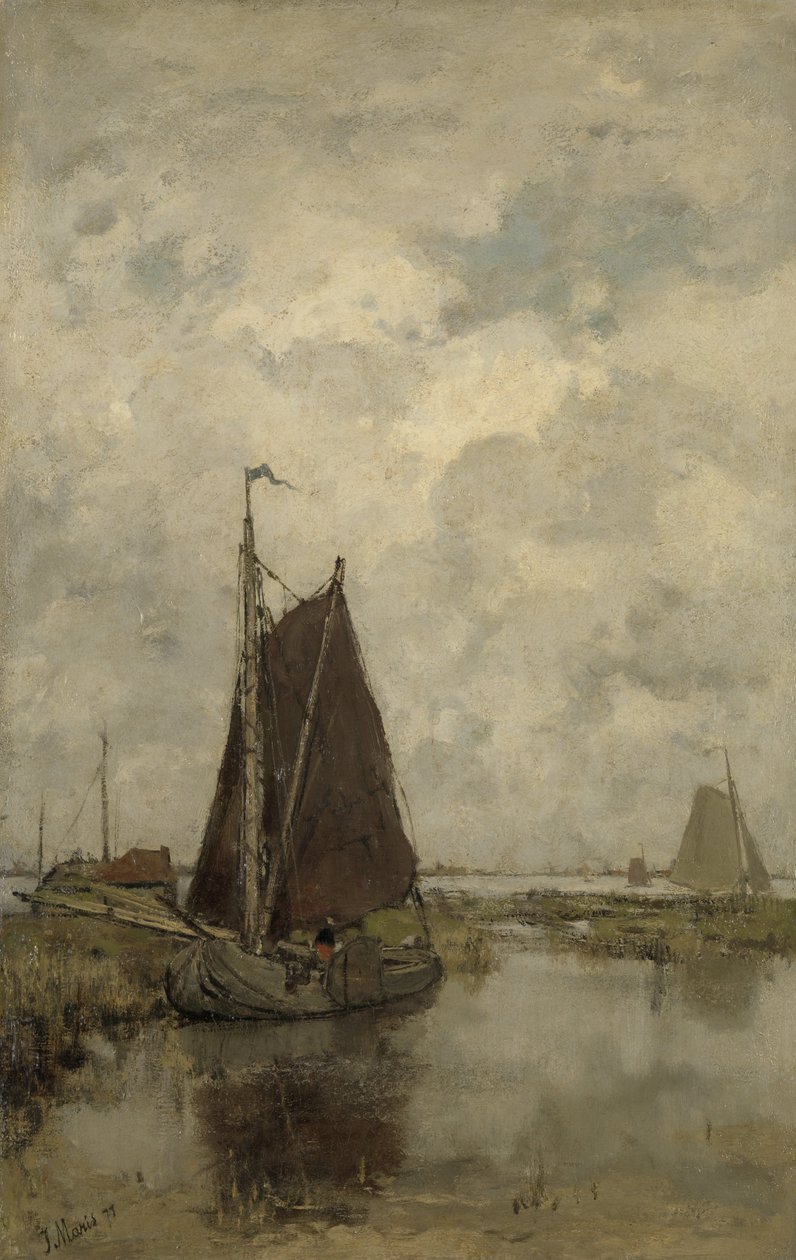 Ships in Dull Weather by Jacob Henricus or Hendricus Maris