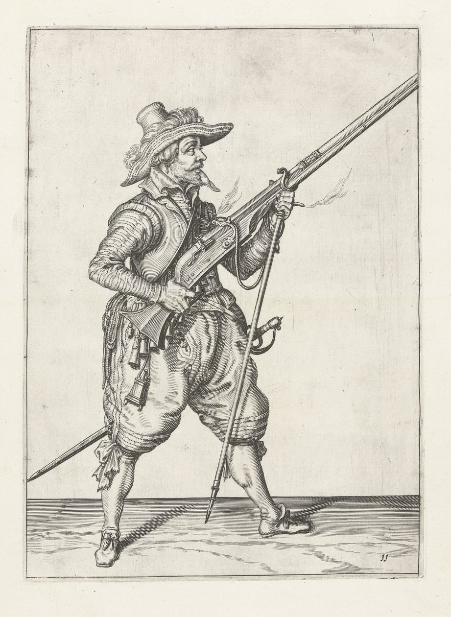 Musketeer Placing His Furket Underneath by Jacob II de Gheyn