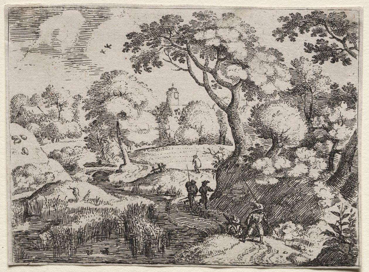 Six Landscapes: Path Between Swamp and Wooded Bank by Jacob I Savery