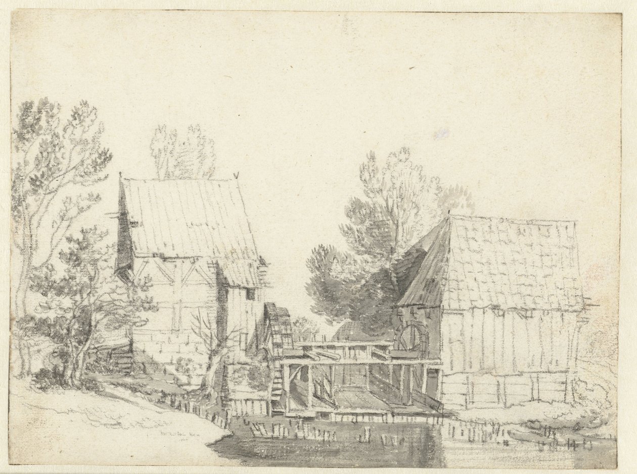 View of Two Watermills by Jacob Isaacksz van Ruisdael (school of)