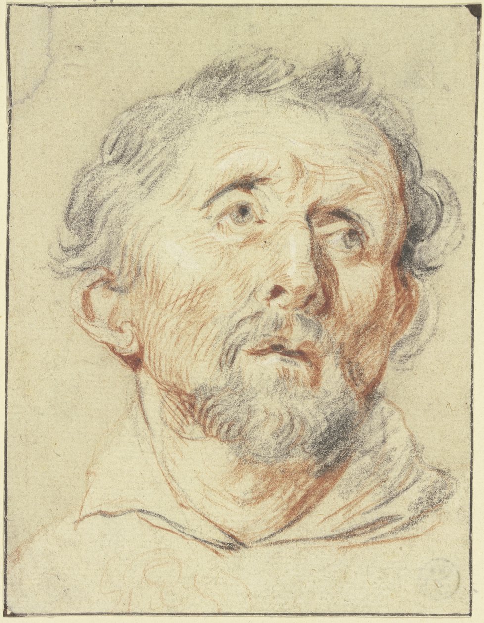 Old Man from the Front, Looking Upwards by Jacob Jordaens