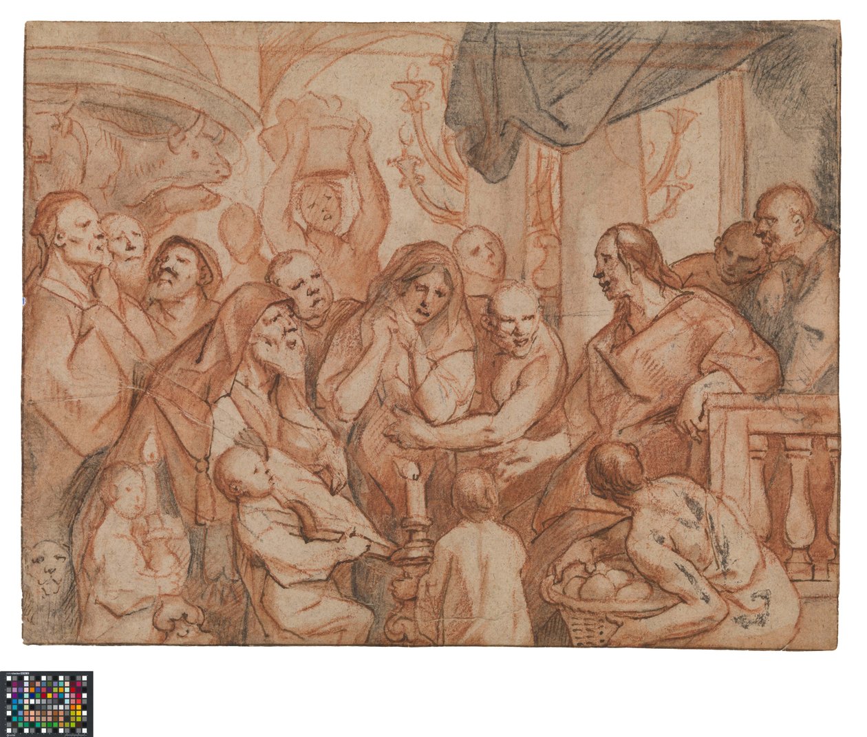 Christ and the Adulterous Woman, Preparatory Sketch, Reverse: The Arrest of Christ by Jacob Jordaens
