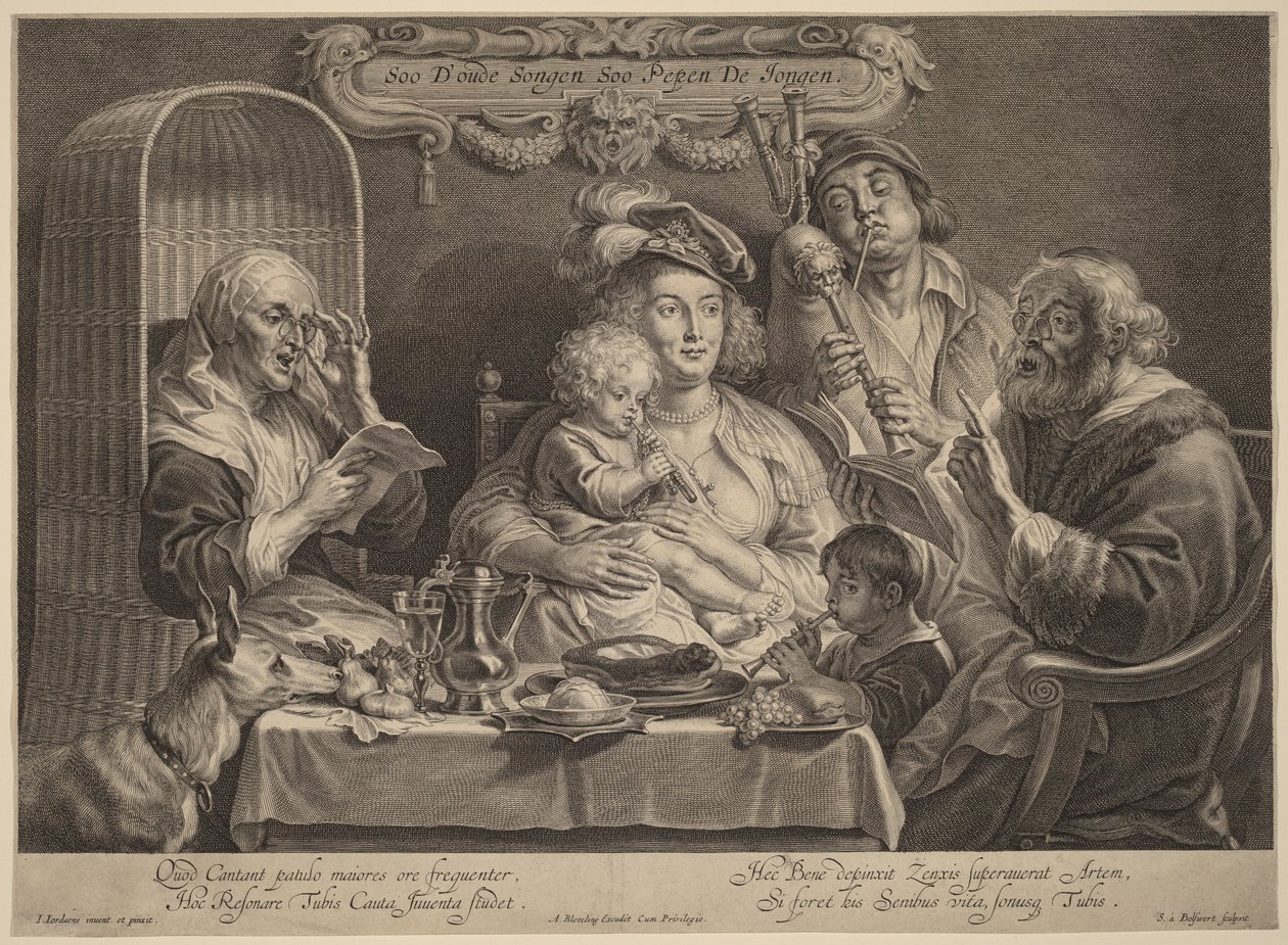 As the Old Sing, So the Young Twitter by Jacob Jordaens
