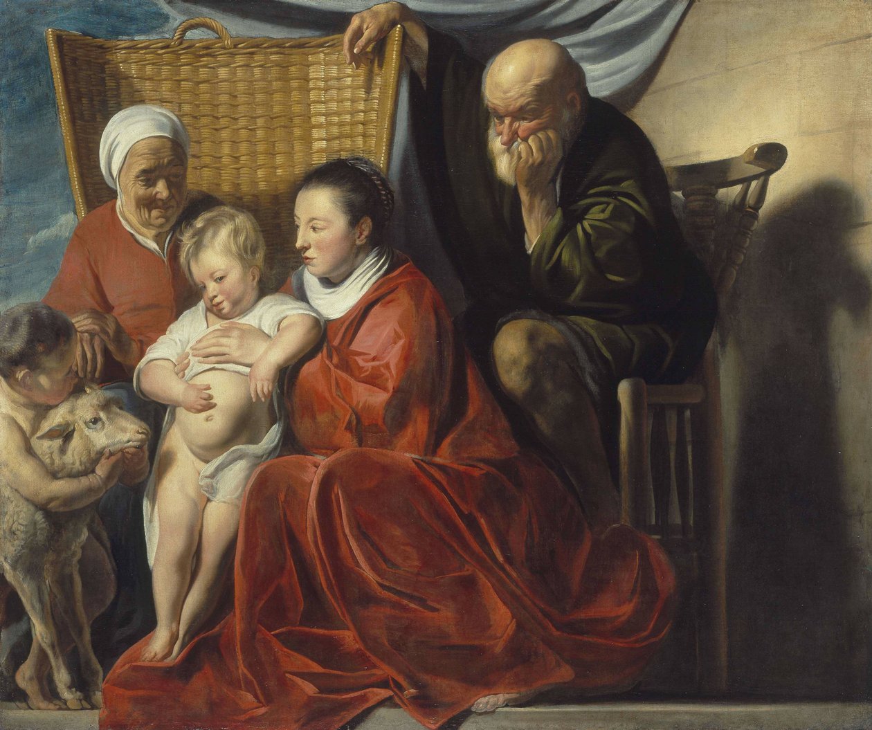 The Holy Family with Anna and the Boy John by Jacob Jordaens