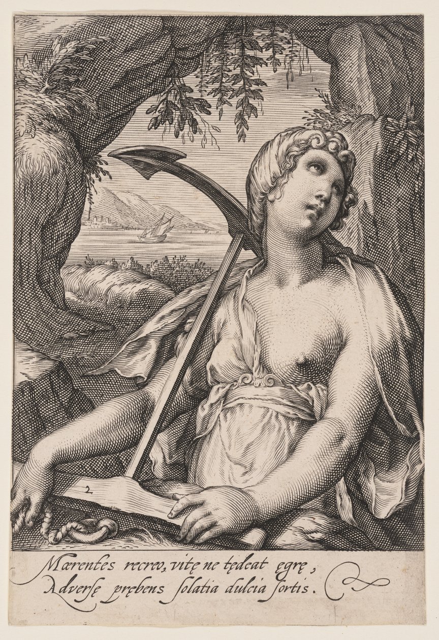 Hope, from The Seven Virtues by Jacob Matham: Fine art print