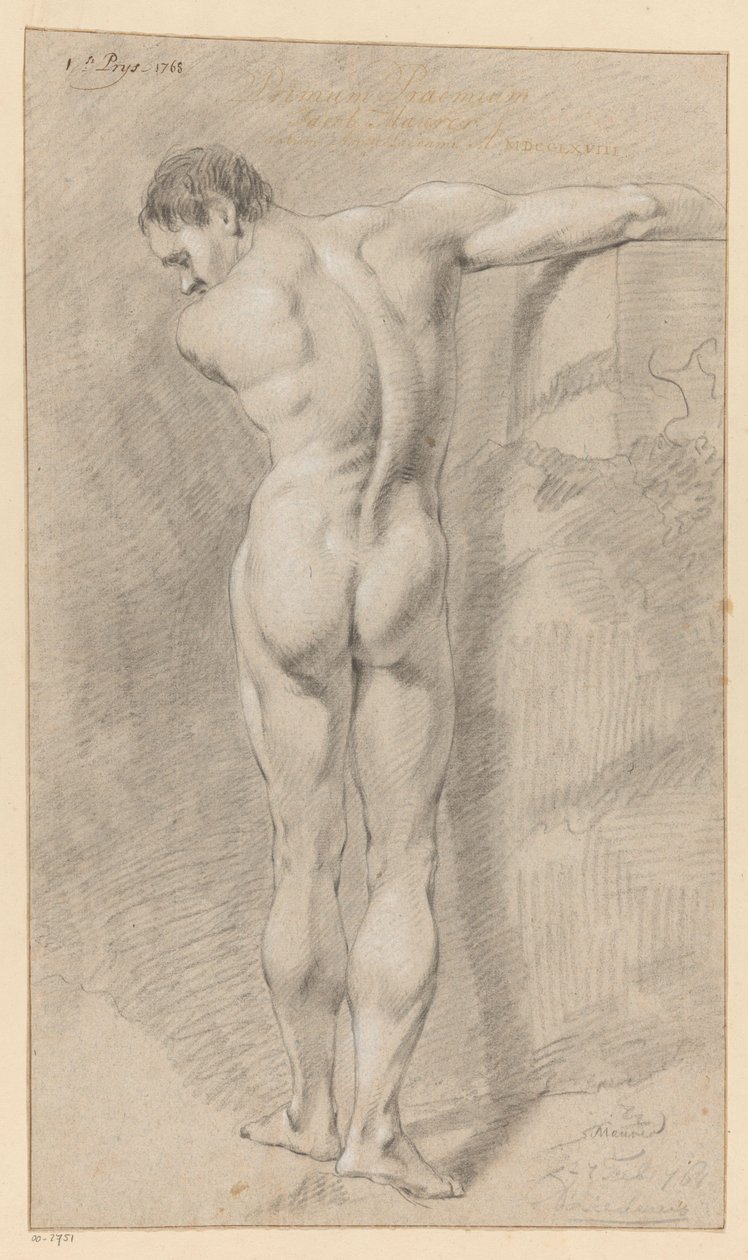 Standing Male Nude, Seen from the Back (1st Prize 1768) by Jacob Maurer