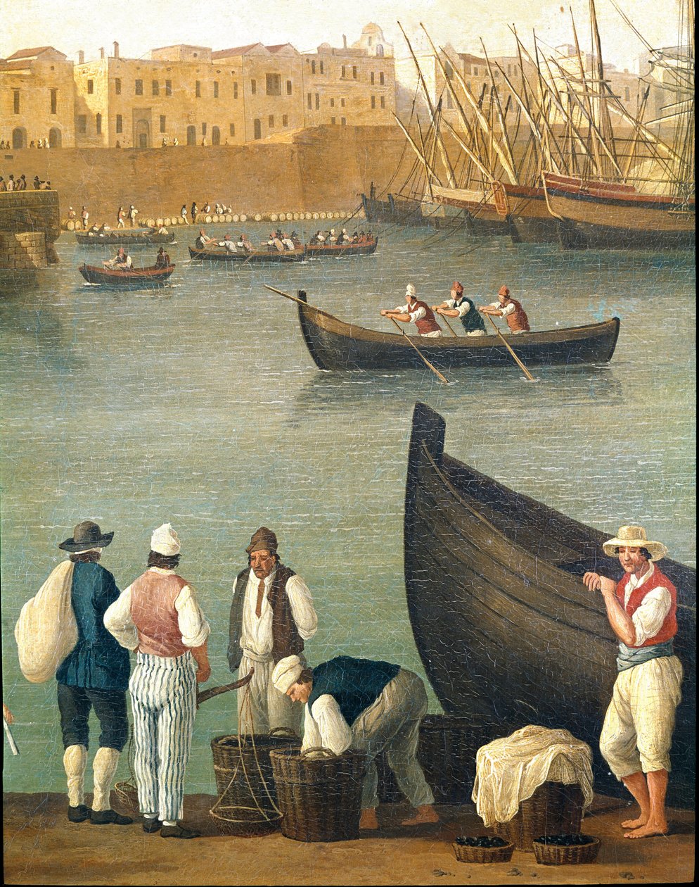 Mussel Fishermen from Monopoli, Puglia, Italy by Jacob Philippe Hackert