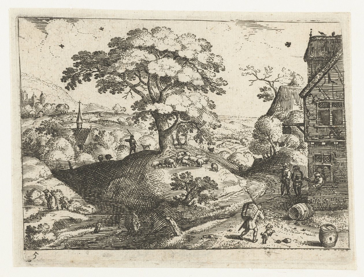 Landscape with Traveler at an Inn by Jacob Savery (I)