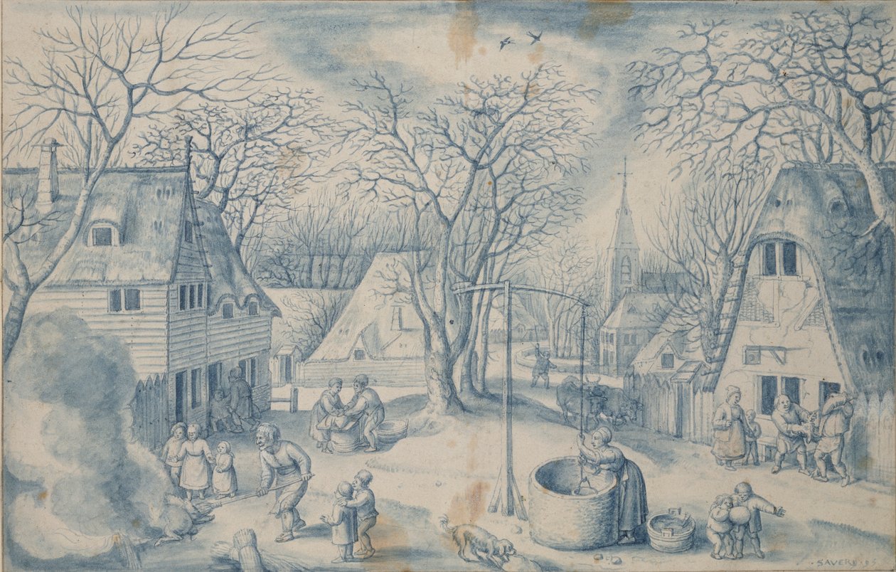 A Village Scene: Winter by Jacob Savery I