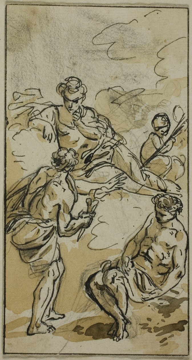Goddess Appearing to Two Figures by Jacob Wilhelm Mechau