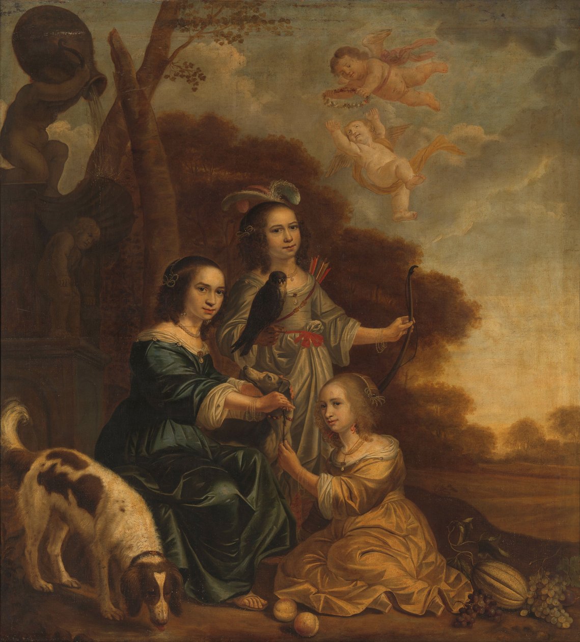 Portrait of Geertruyt, Margriet and Anna Delff by Jacob Willemsz Delff