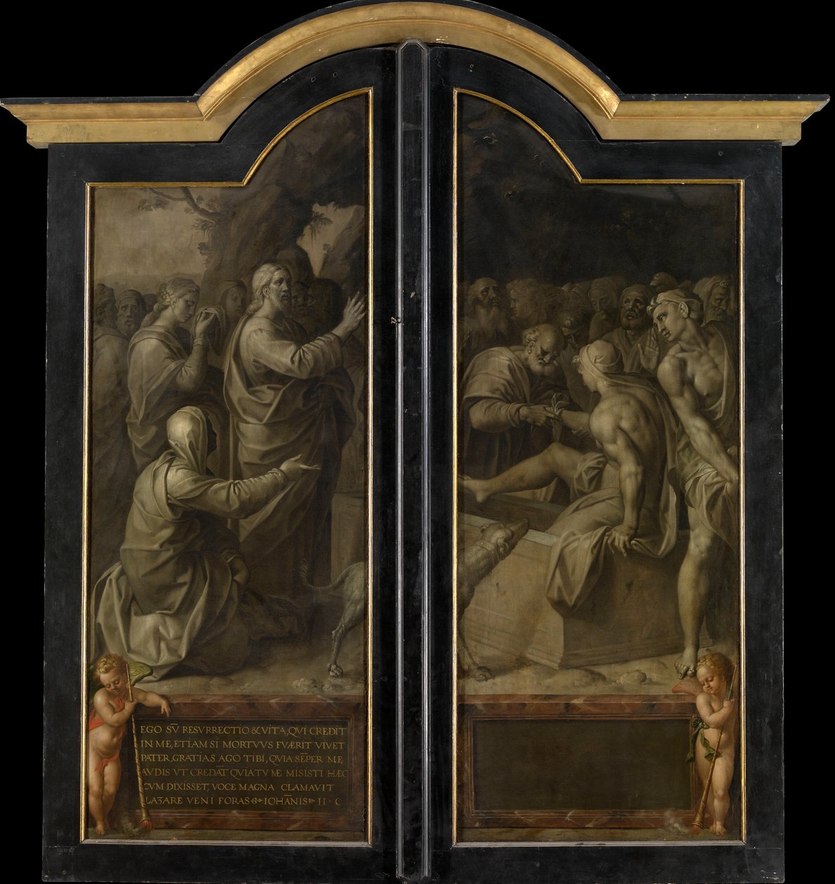 The Raising of Lazarus (closed outer panels) by Jacob de Backer