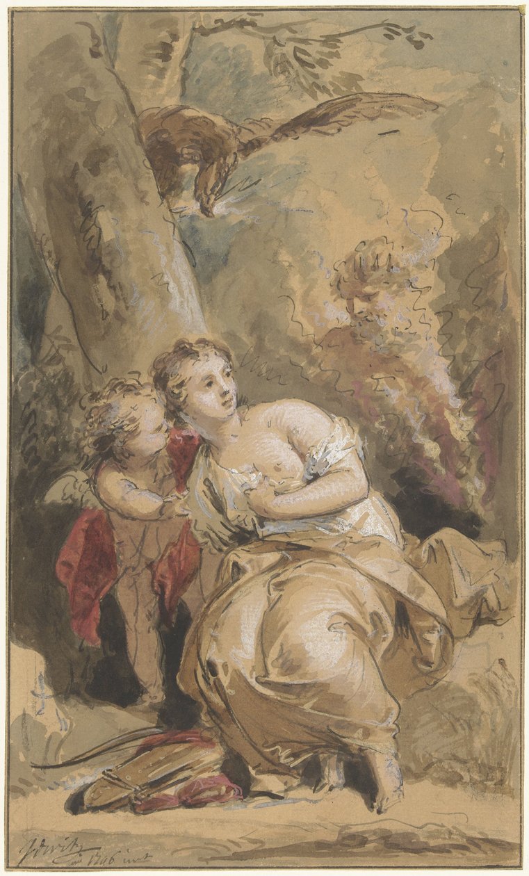 Callisto, Amor and Jupiter with the Eagle by Jacob de Wit