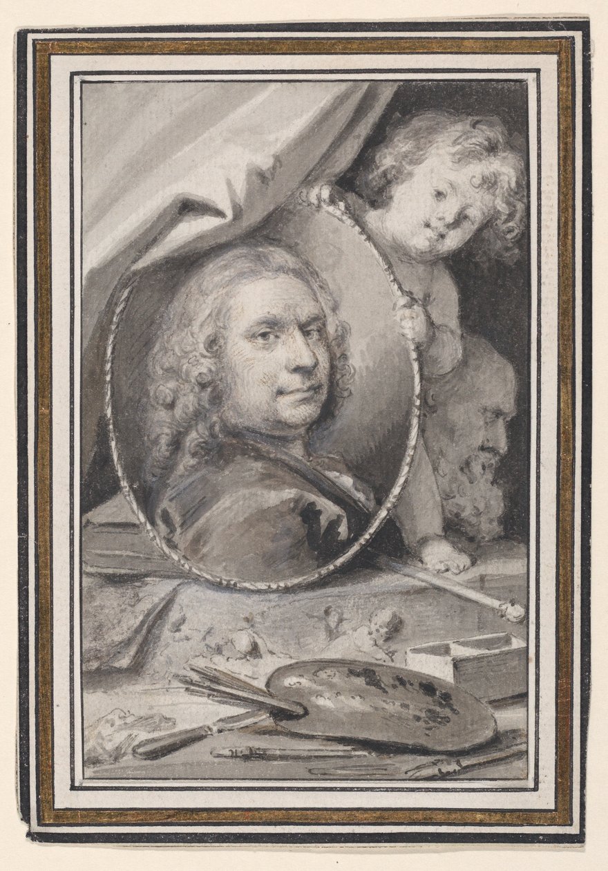 Self-portrait within a Decorative Allegorical Surround by Jacob de Wit