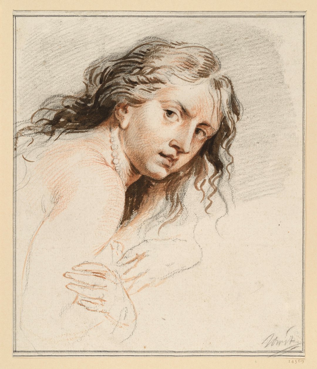 Partial Study for a Susanna, Head and Hands by Jacob de Wit
