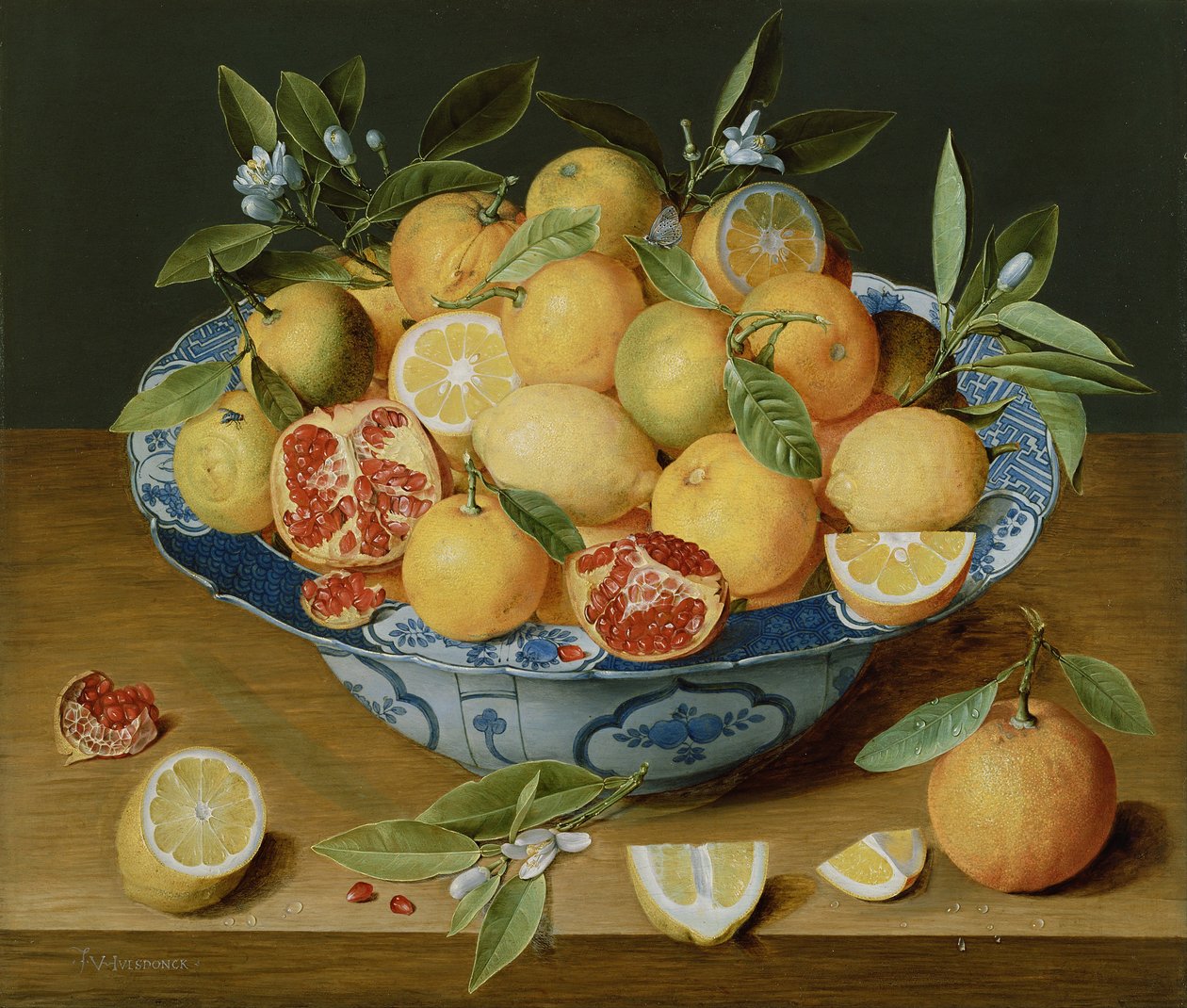 Still Life with Lemons, Oranges and a Pomegranate, c. 1620-1630 by Jacob van Hulsdonck