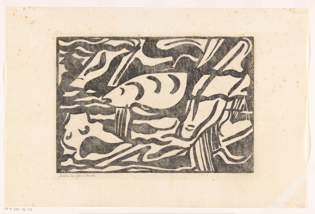 Composition XIII by Jacoba van Heemskerck (signed by artist)