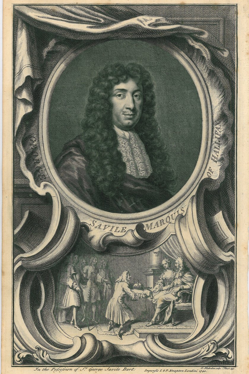 George Savile, Marquis of Halifax by Jacobus Houbraken