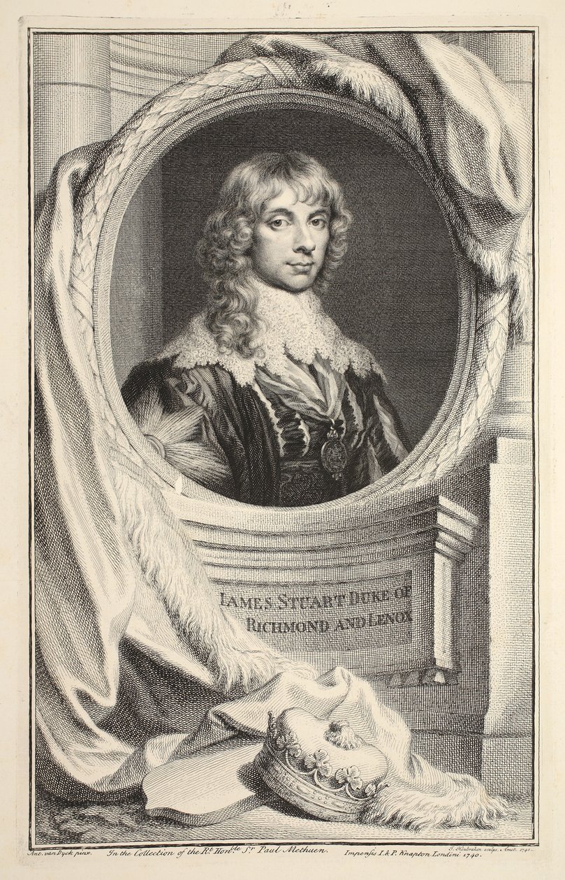 Portrait of James Stuart, Duke of Richmond and Lennox, illustration from 