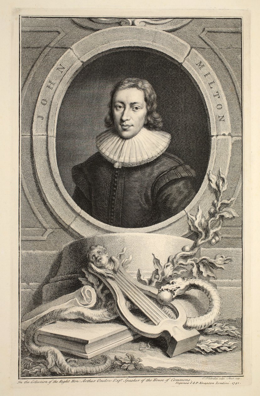 Portrait of John Milton, Illustration from 