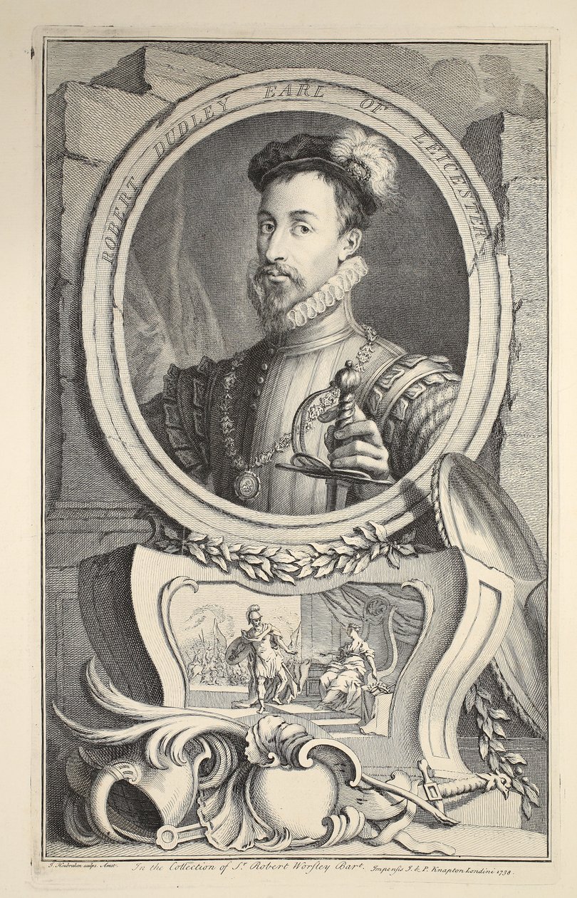 Portrait of Robert Dudley, Earl of Leicester, illustration from 