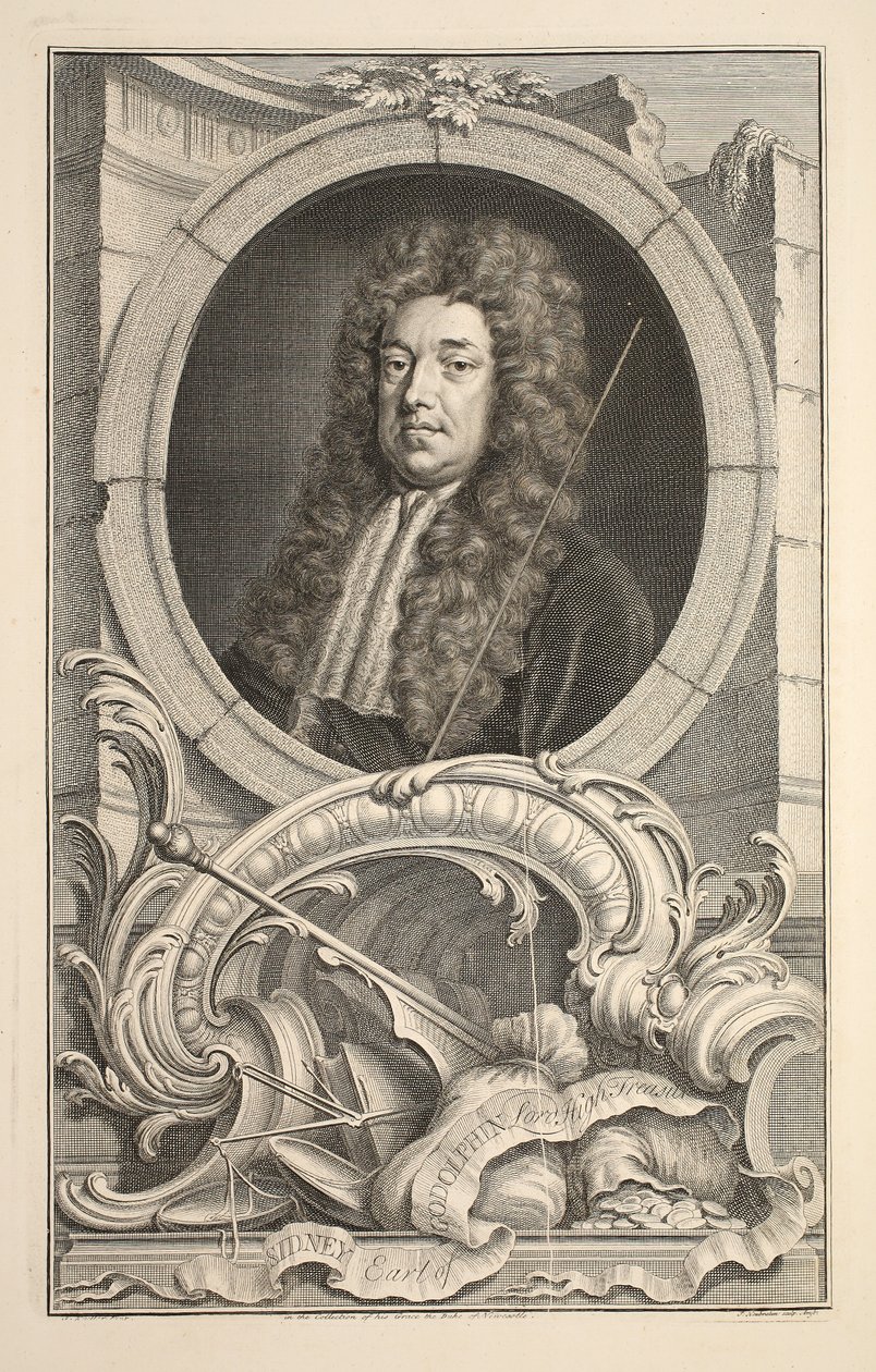 Portrait of Sidney, Earl of Godolphin, illustration from 