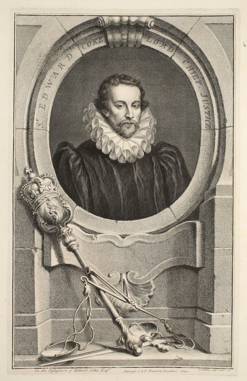 Portrait of Sir Edward Coke, Lord Chief Justice, illustration from 