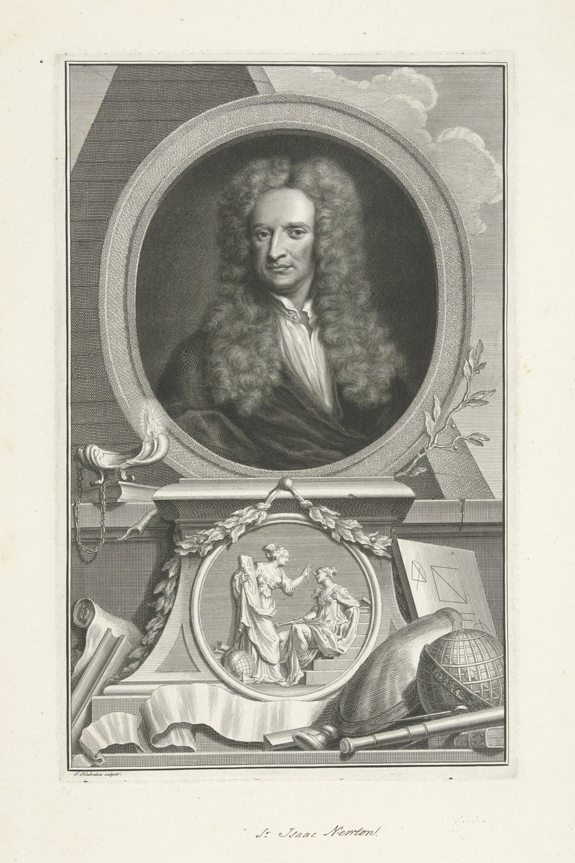 Sir Isaac Newton (1642-1726), English physicist and mathematician by Jacobus Houbraken