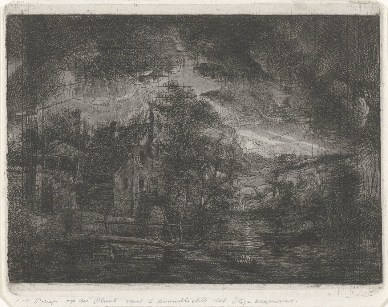 Landscape by Moonlight by Jacobus Ludovicus Cornet