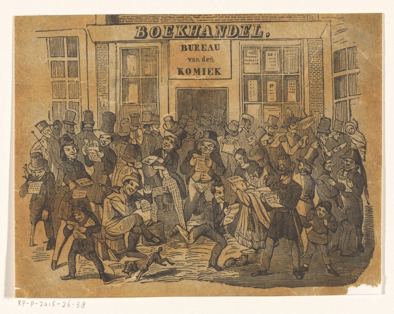 Crowd at a Bookstore to Obtain The Comedian by Jacobus Wilhelmus Adrianus Hilverdink (possibly)