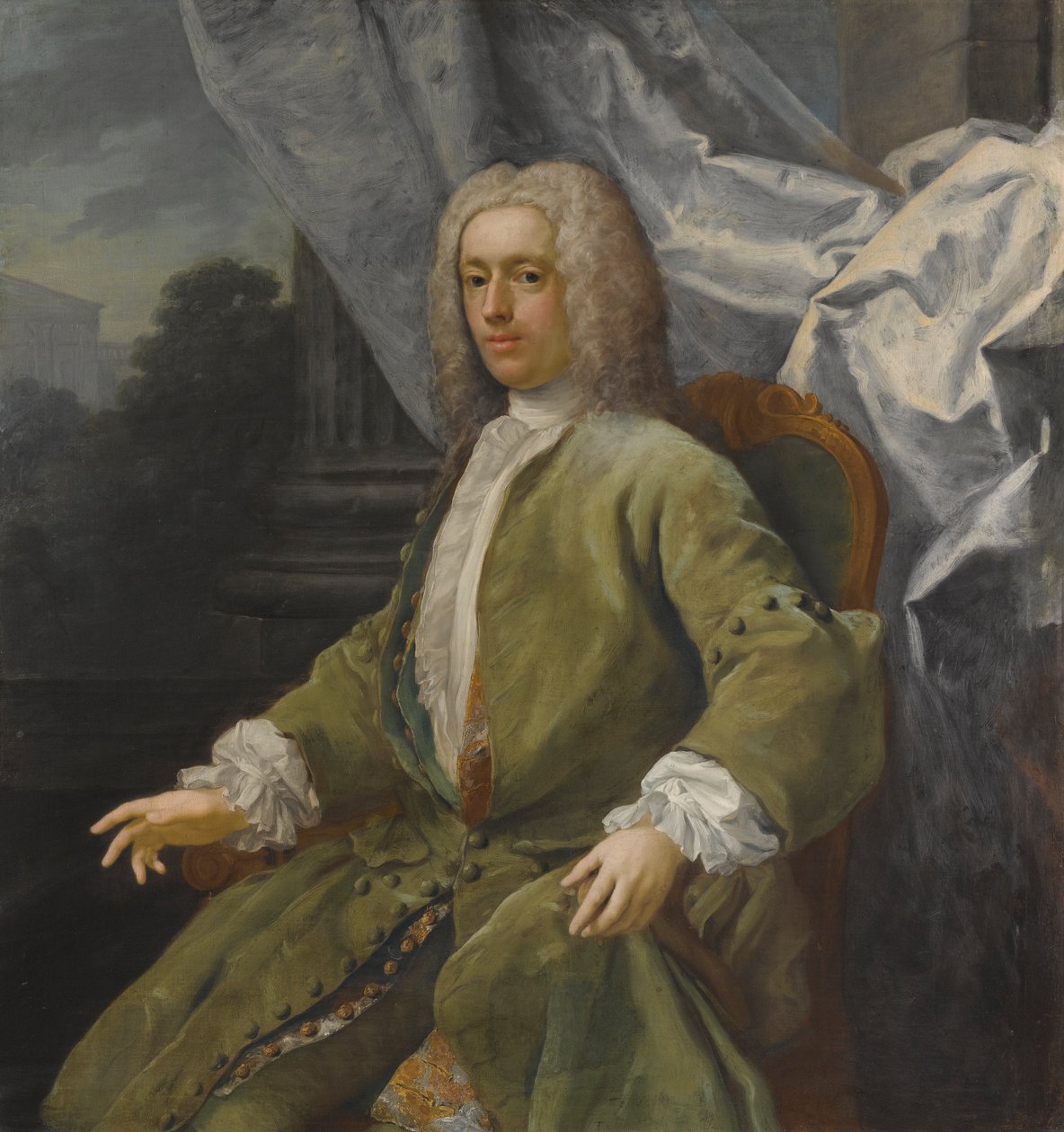 Portrait of a Seated Gentleman, Three Quarter Length by Jacopo Amigoni